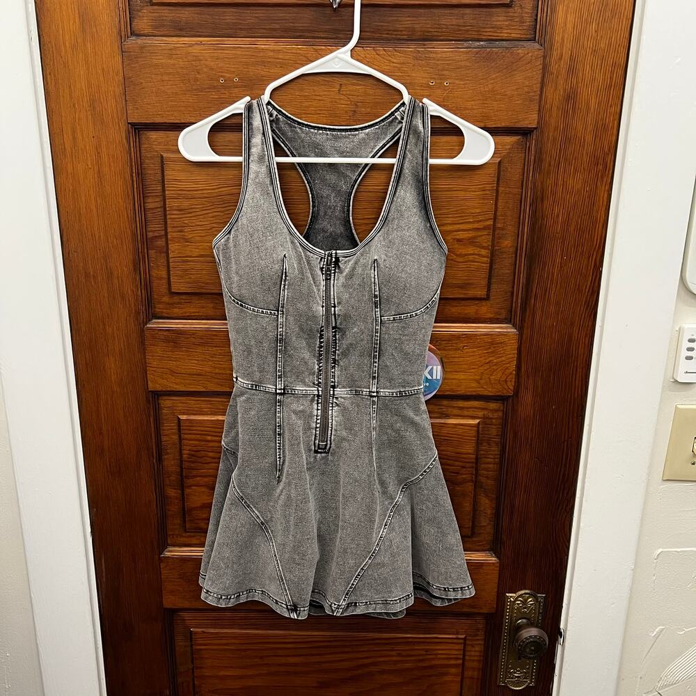 WISKII Beyond Denim Aline Skirt Mini Dress Vintage Gray sz S NWT's $149